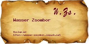 Wasser Zsombor névjegykártya